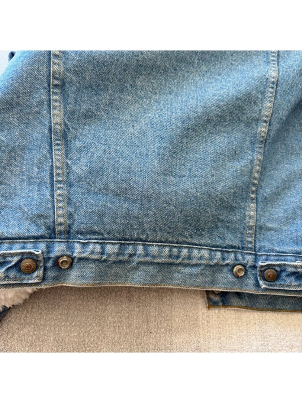 Levi's Sherpa Denim Jacket USA Made Vintage XS Trucker Lined Blue - Picture 14 of 16